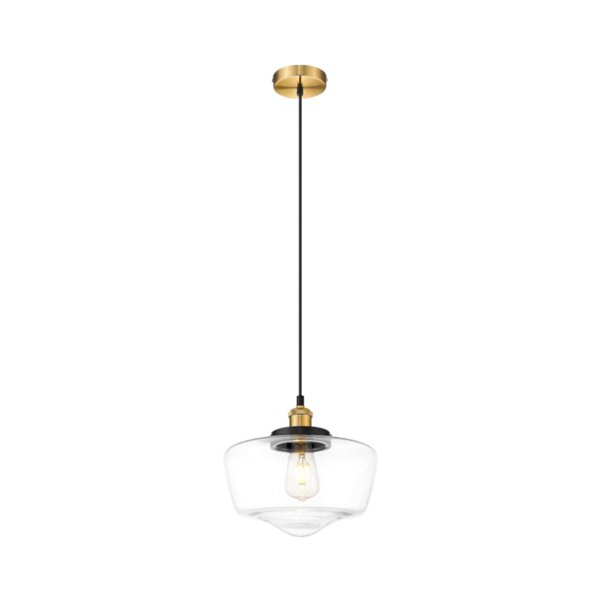 Semi-Flush Ceiling Light - Contemporary Brass Black thumbnail 5