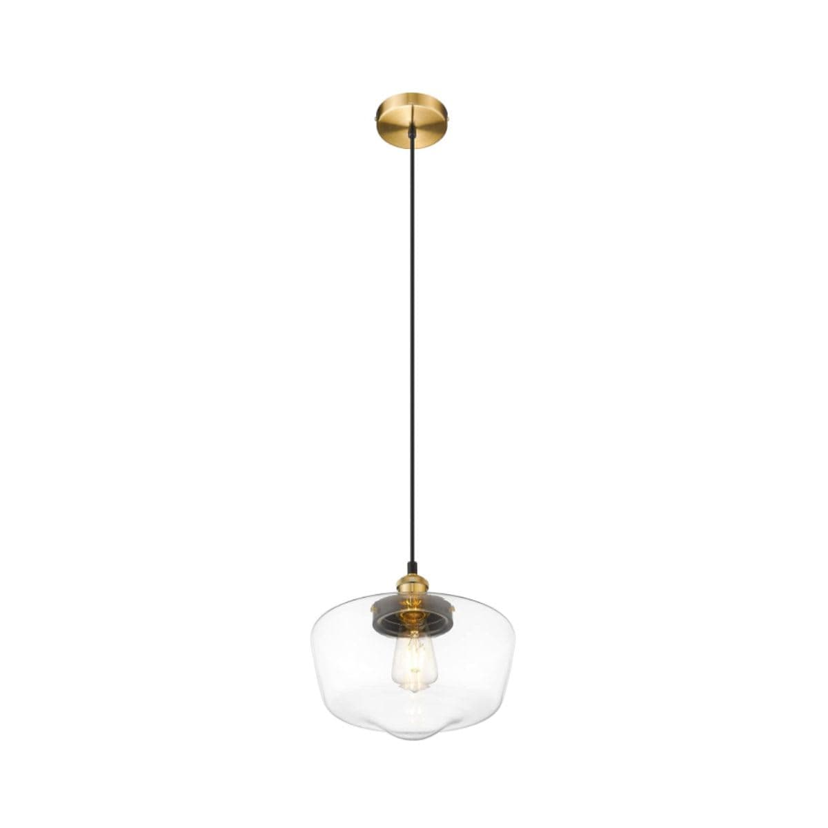 Semi-Flush Ceiling Light - Contemporary Brass Black thumbnail 6