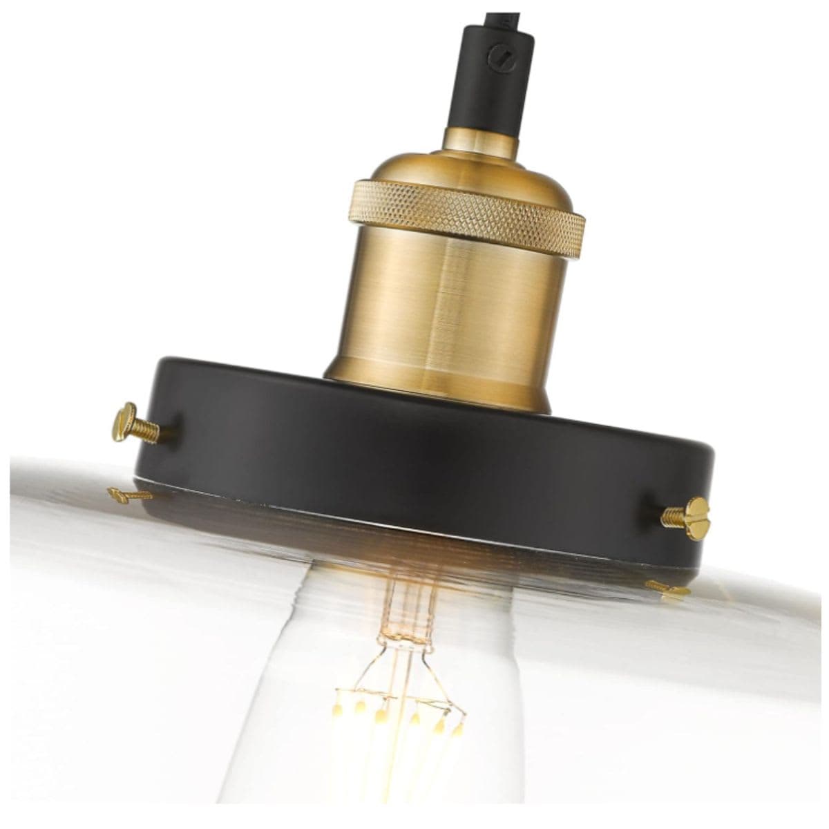Semi-Flush Ceiling Light - Contemporary Brass Black thumbnail 7