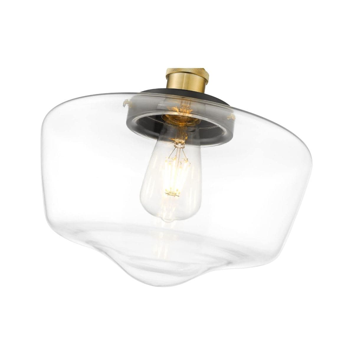 Semi-Flush Ceiling Light - Contemporary Brass Black thumbnail 8