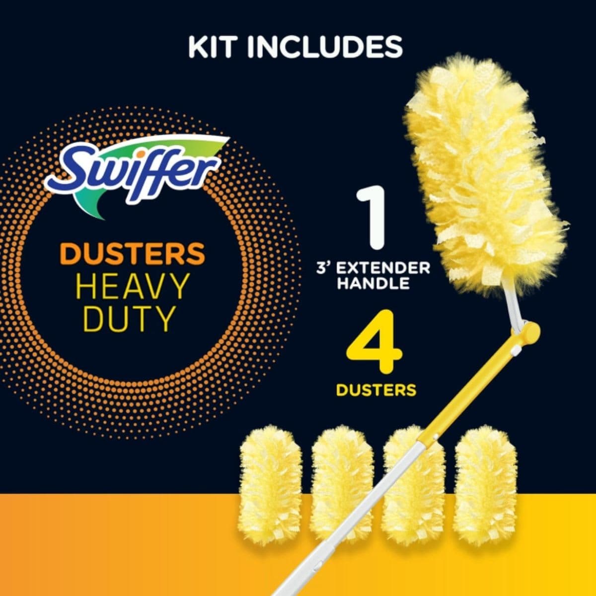 Swiffer Duster Kit with 30.5 cm Super Extendable Handle, Heavy Duty Dusting Starter Kit with 4 Refills, for Ceiling Fans, Vents and Hard to Reach Places thumbnail 2