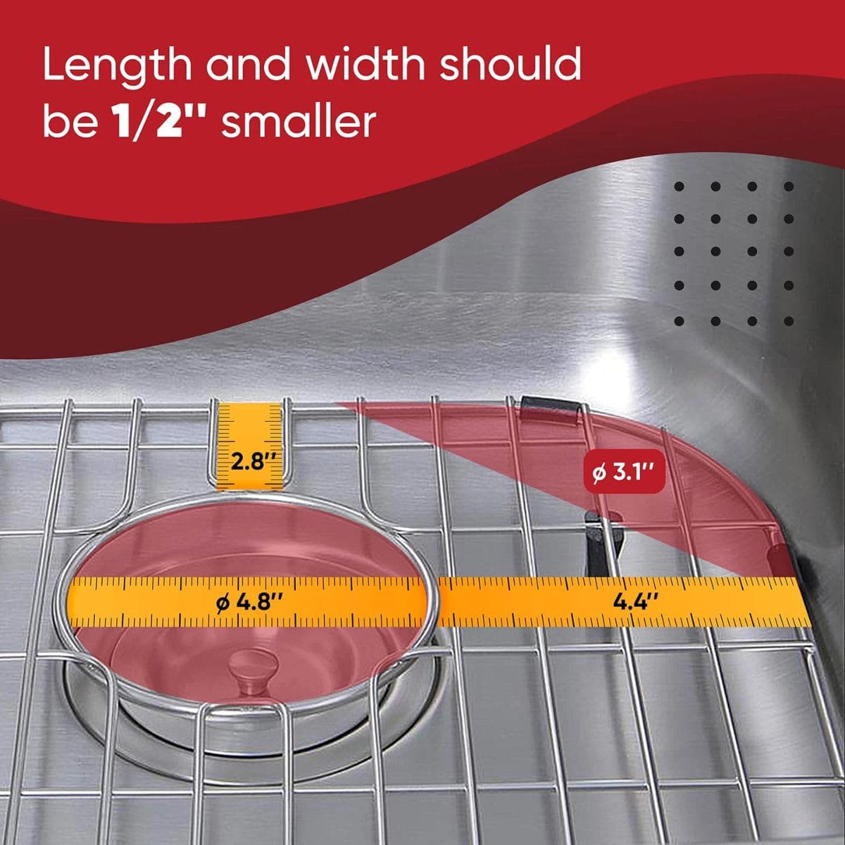 Sink Protector for Kitchen Sink Fits 12x14, Stainless Steel Sink Protector, Sink Bottom Grid thumbnail 4