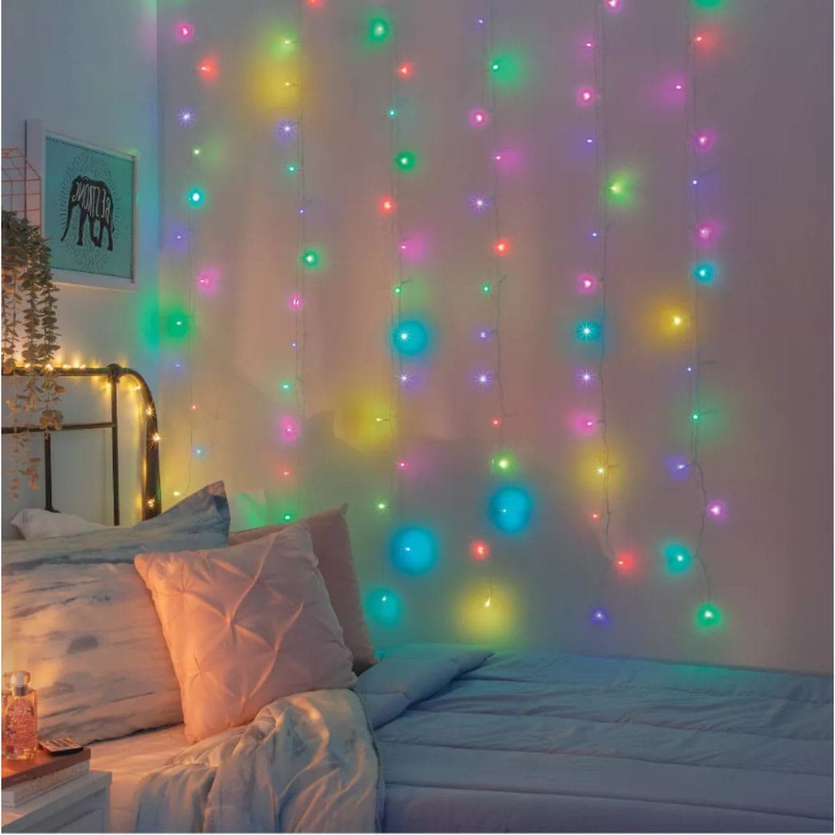 5' x 3.5' LED RGB Curtain Light with Remote - West & Arrow thumbnail 2