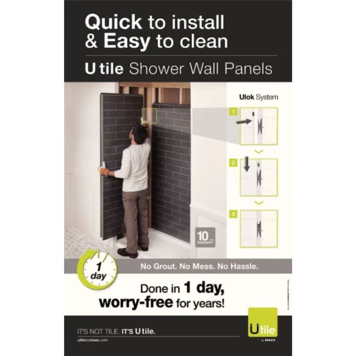 MAAX Utile 48L x 32W x 84H in. 3-in-1 Corner Shower Kit - Shower Stall Enclosure with Centre Drain Base, Wall, and Glass Shower Door in Chrome thumbnail 6