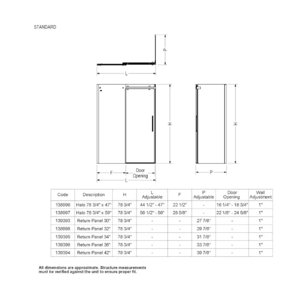 MAAX Utile 48L x 32W x 84H in. 3-in-1 Corner Shower Kit - Shower Stall Enclosure with Centre Drain Base, Wall, and Glass Shower Door in Chrome thumbnail 7