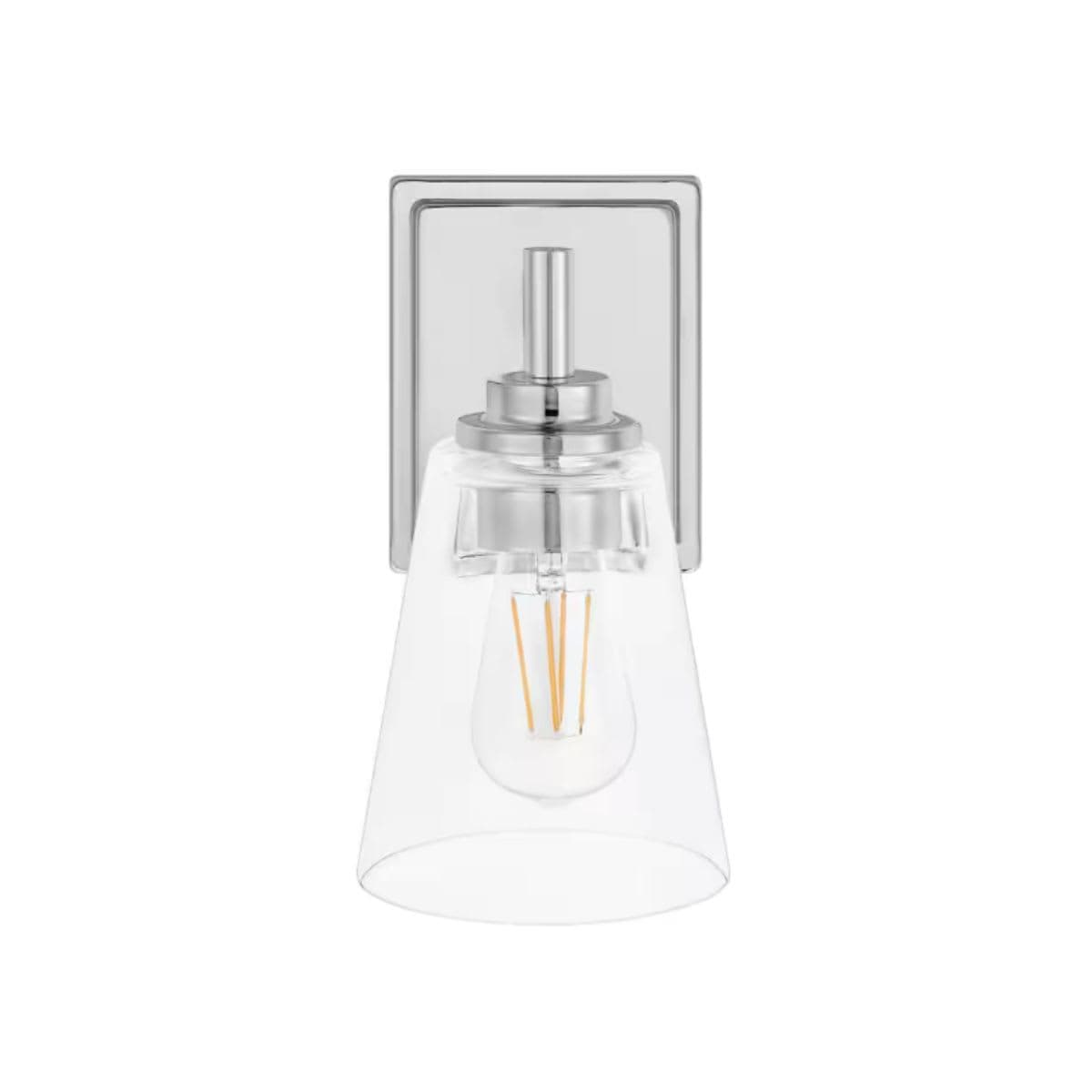 Modern Wall Sconce - Hampton Bay Chrome Clear Glass