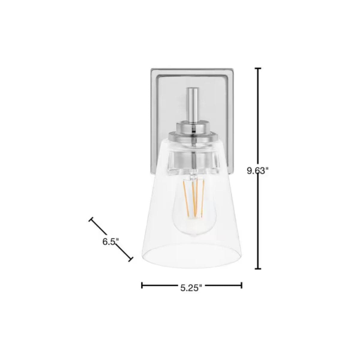 Modern Wall Sconce - Hampton Bay Chrome Clear Glass thumbnail 3
