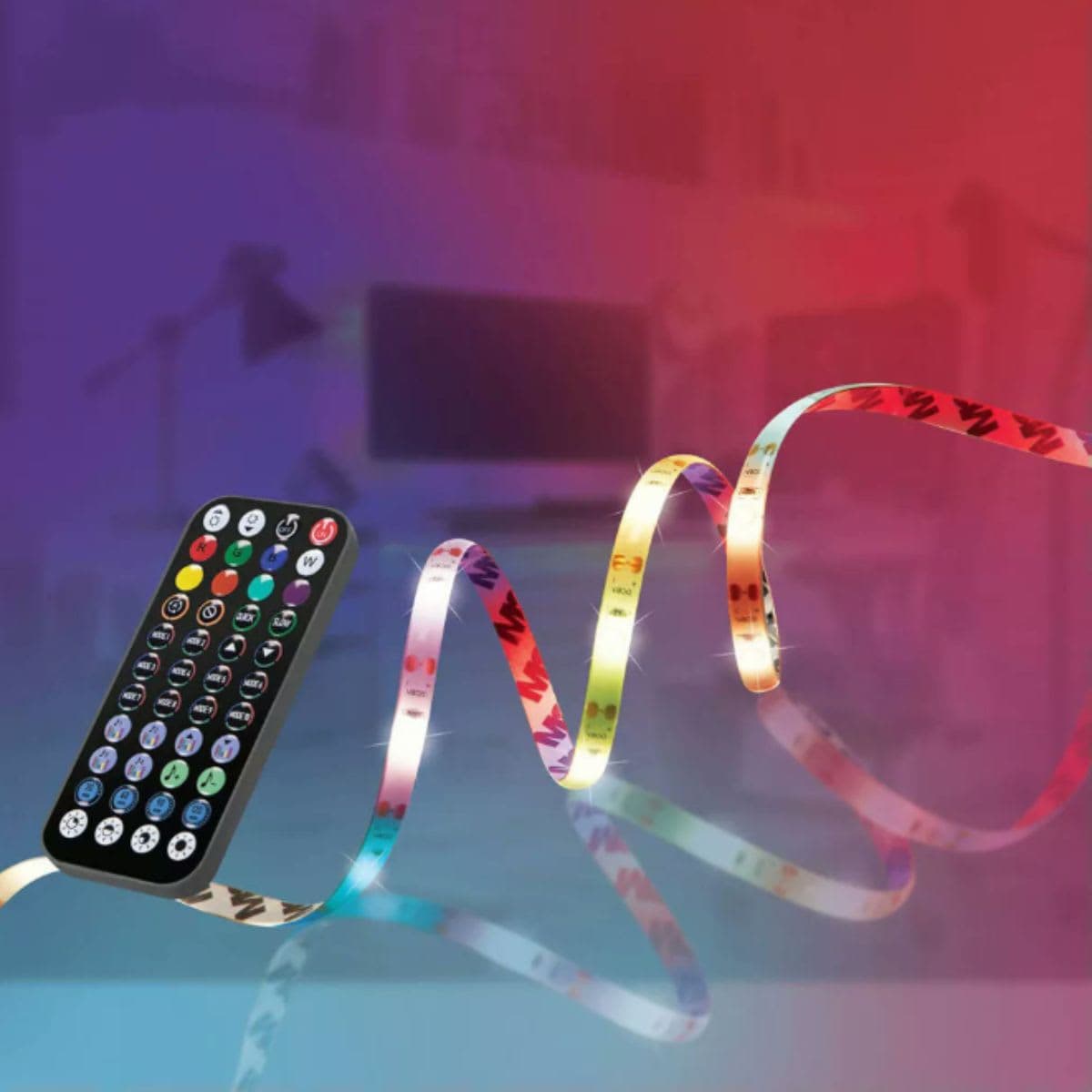 West & Arrow 13.1' LED Flexible Red/Blue/Green Strip Lights USB Powered Timer Remote Control Indoor Use 90 LEDs
