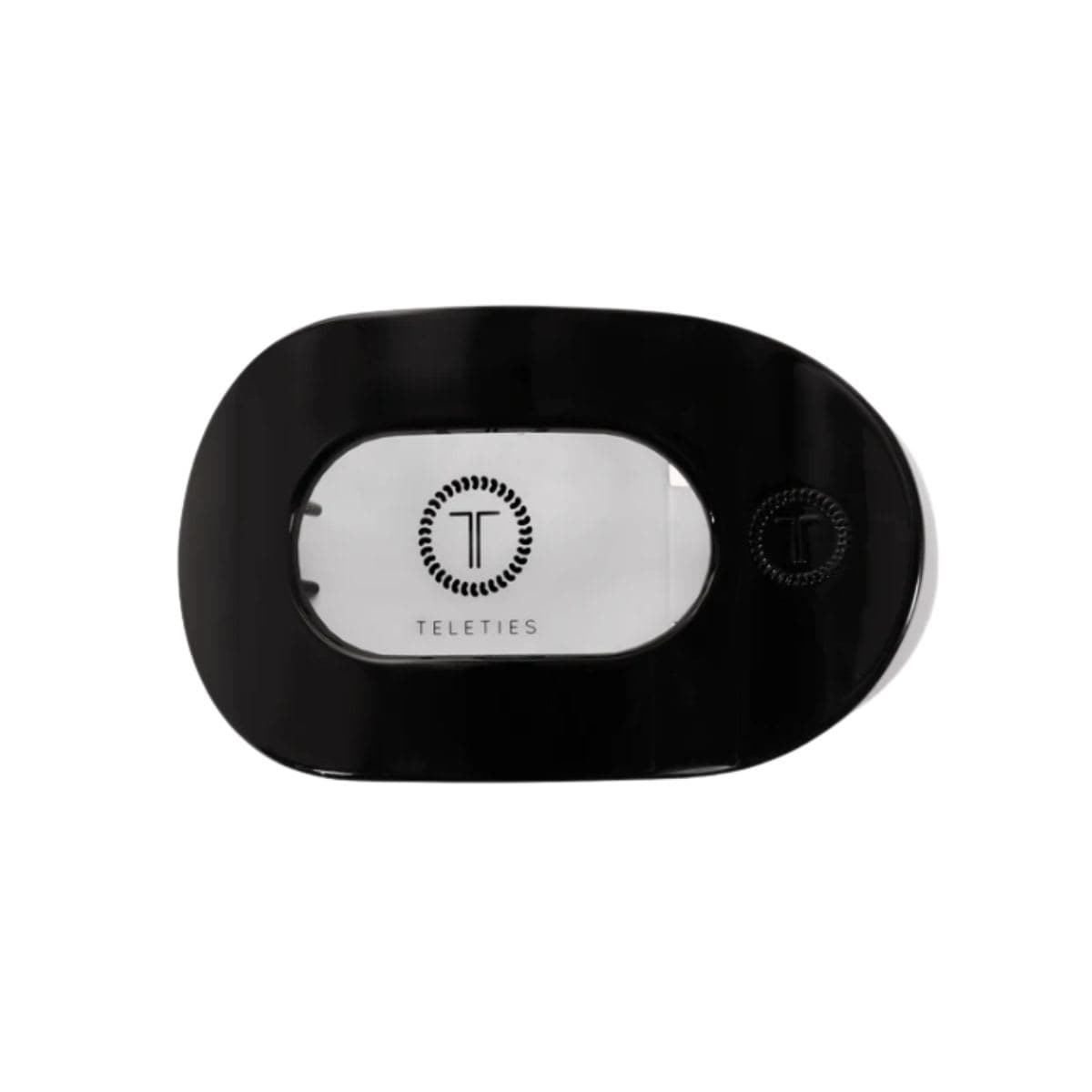 TELETIES Jet Black Large Flat Round Hair Clip thumbnail 2
