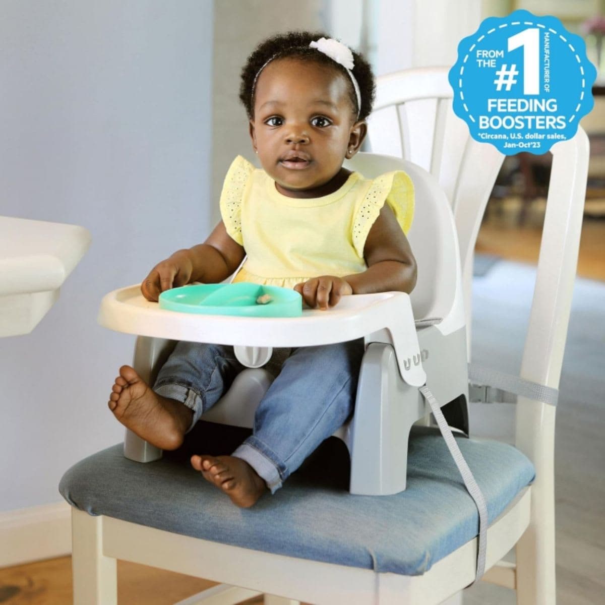 Feeding Booster Seat - Ingenuity Orange & Teal thumbnail 2