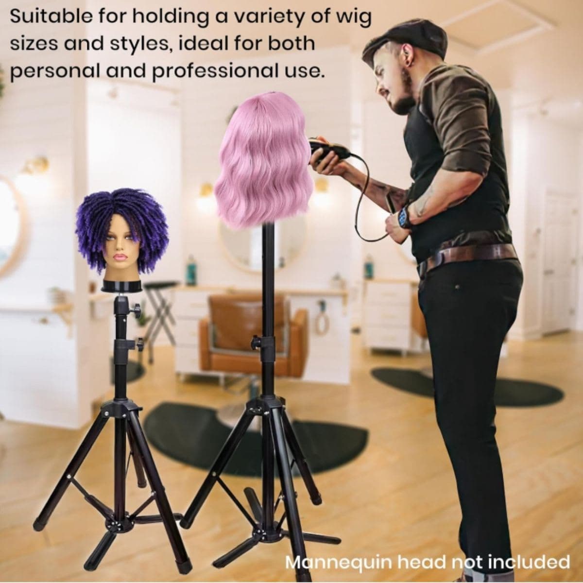 Wig Stand Tripod - Superhairpieces Black thumbnail 3