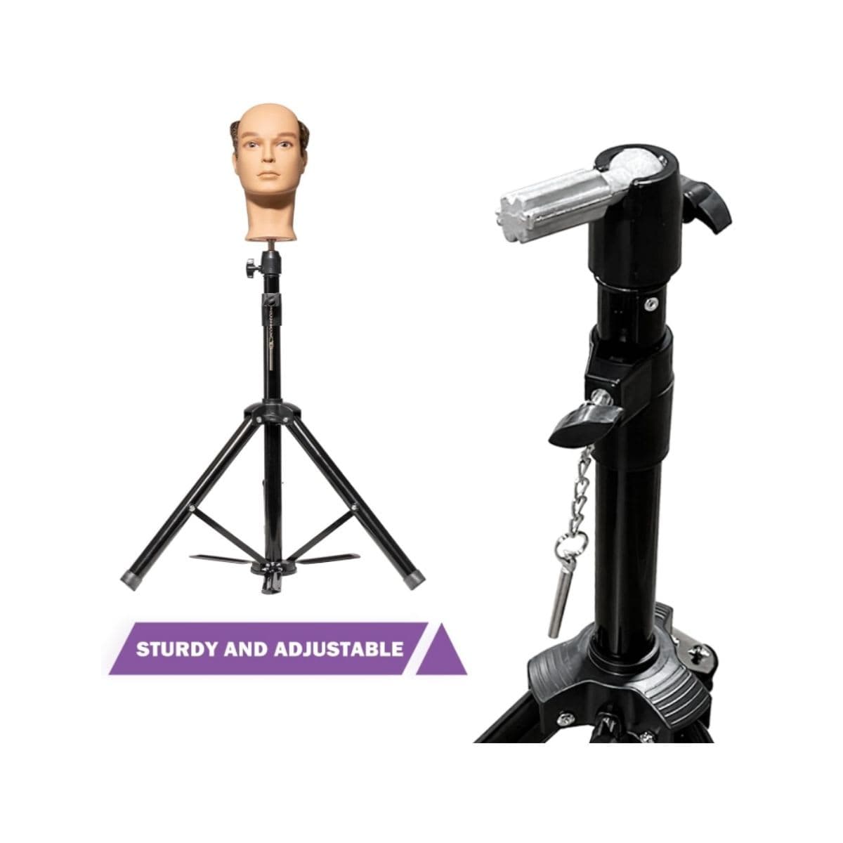 Wig Stand Tripod - Superhairpieces Black thumbnail 4