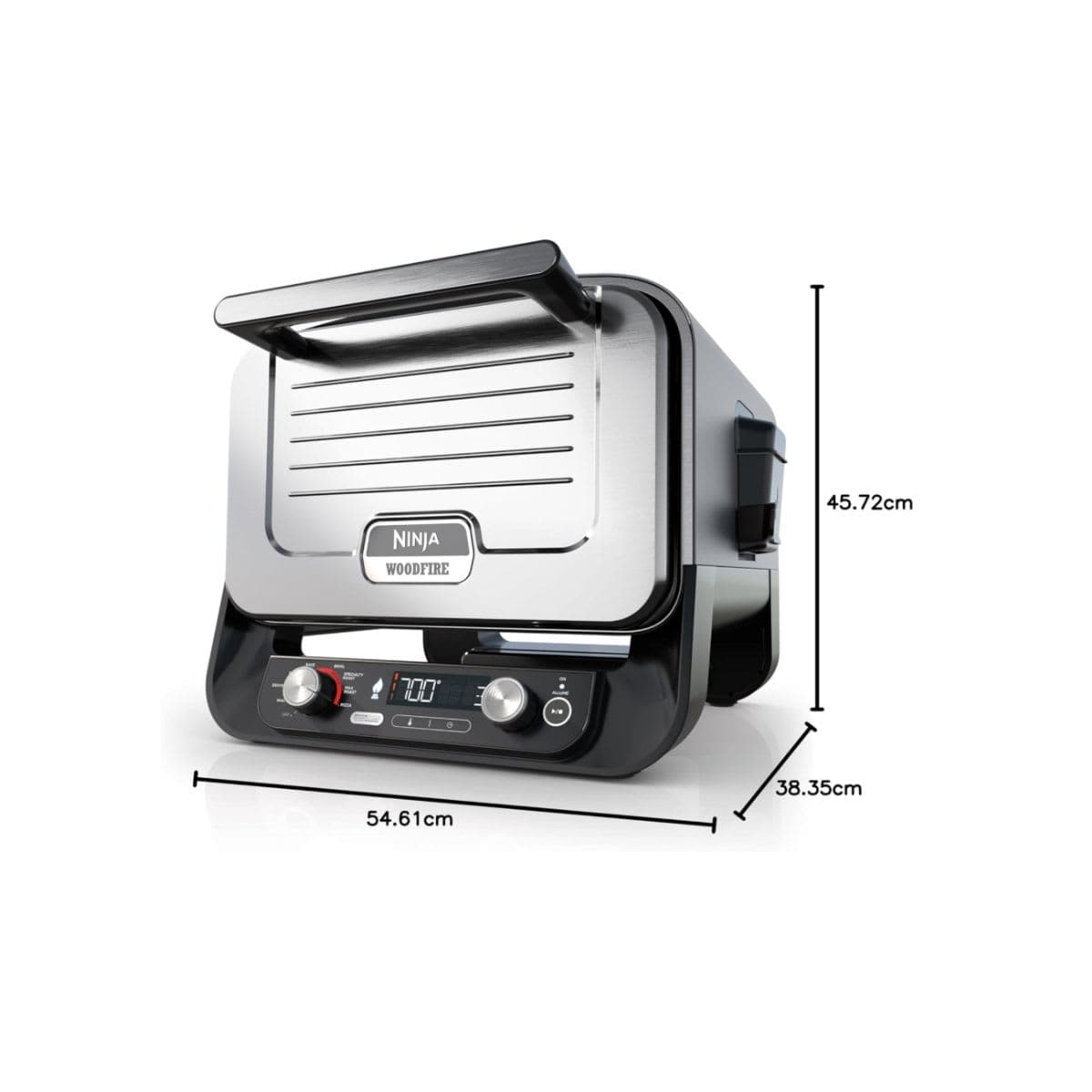 Ninja Woodfire 8-in-1 Outdoor Oven, Pizza Oven, 700°F High Heat Roaster, BBQ Smoker, Ninja Woodfire Technology, Weather Resistant, Portable, Electric, Grey, OO101LWC (Canadian Version) thumbnail 3