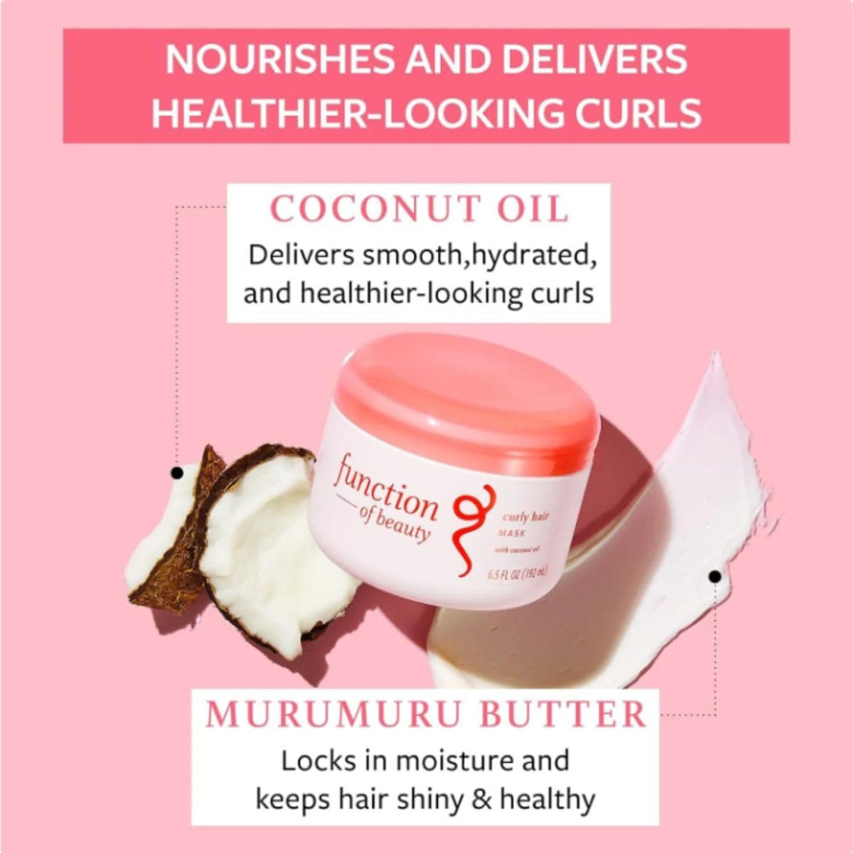 Function of Beauty Curly Hair Mask Base with Coconut Oil, 6.5 fl oz thumbnail 2