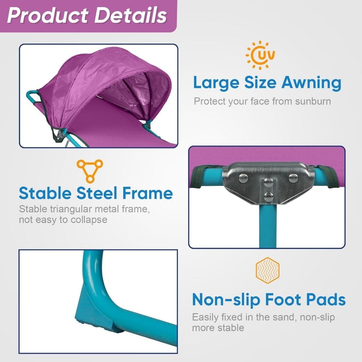 Beach Chair Sun Canopy thumbnail 3
