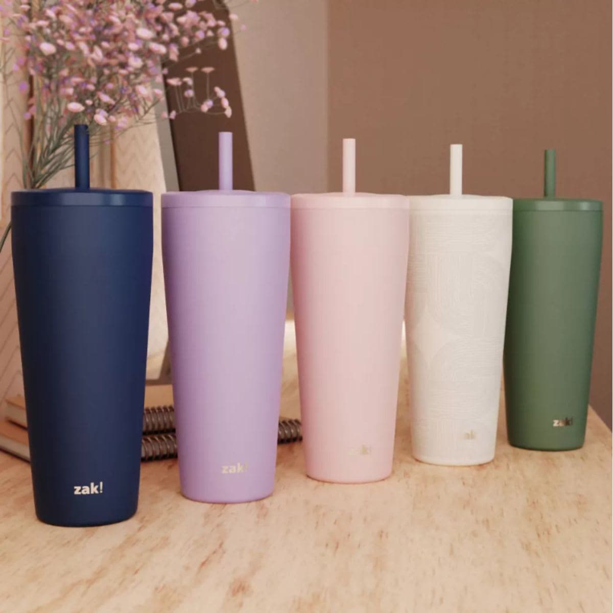 Zak Designs 30 fl oz Stainless Steel Straw Tumbler thumbnail 3