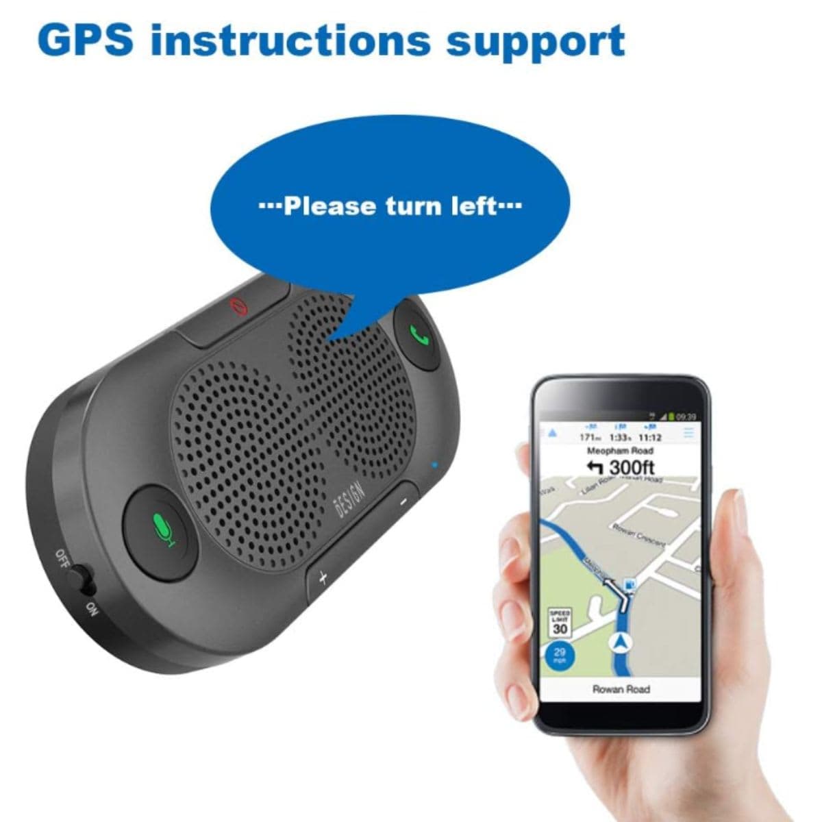 Besign BK06 Bluetooth 5.0 in Car Speakerphone with Visor Clip, Wireless Car Kit for Handsfree Talking, Motion Auto On, Siri Google Assistant Support, Dual 2W Speakers thumbnail 7