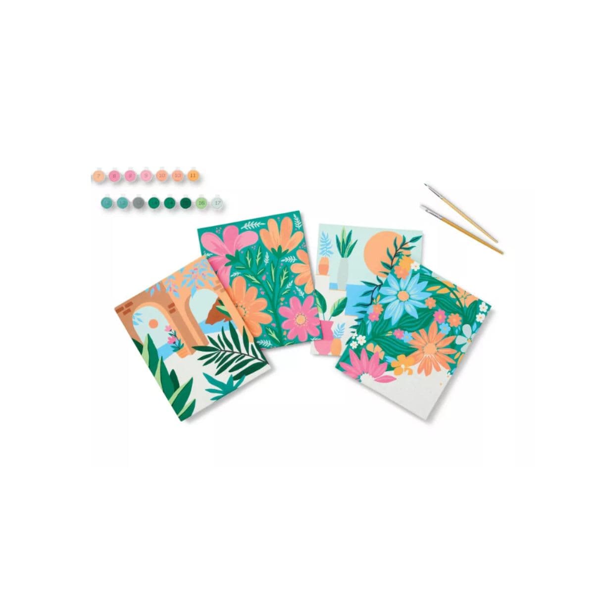 4pk Paint by Number Canvas boards Floral - Mondo Llama™: DIY Art Kit, Acrylic Paint & Brushes, Adult Craft Activity thumbnail 4