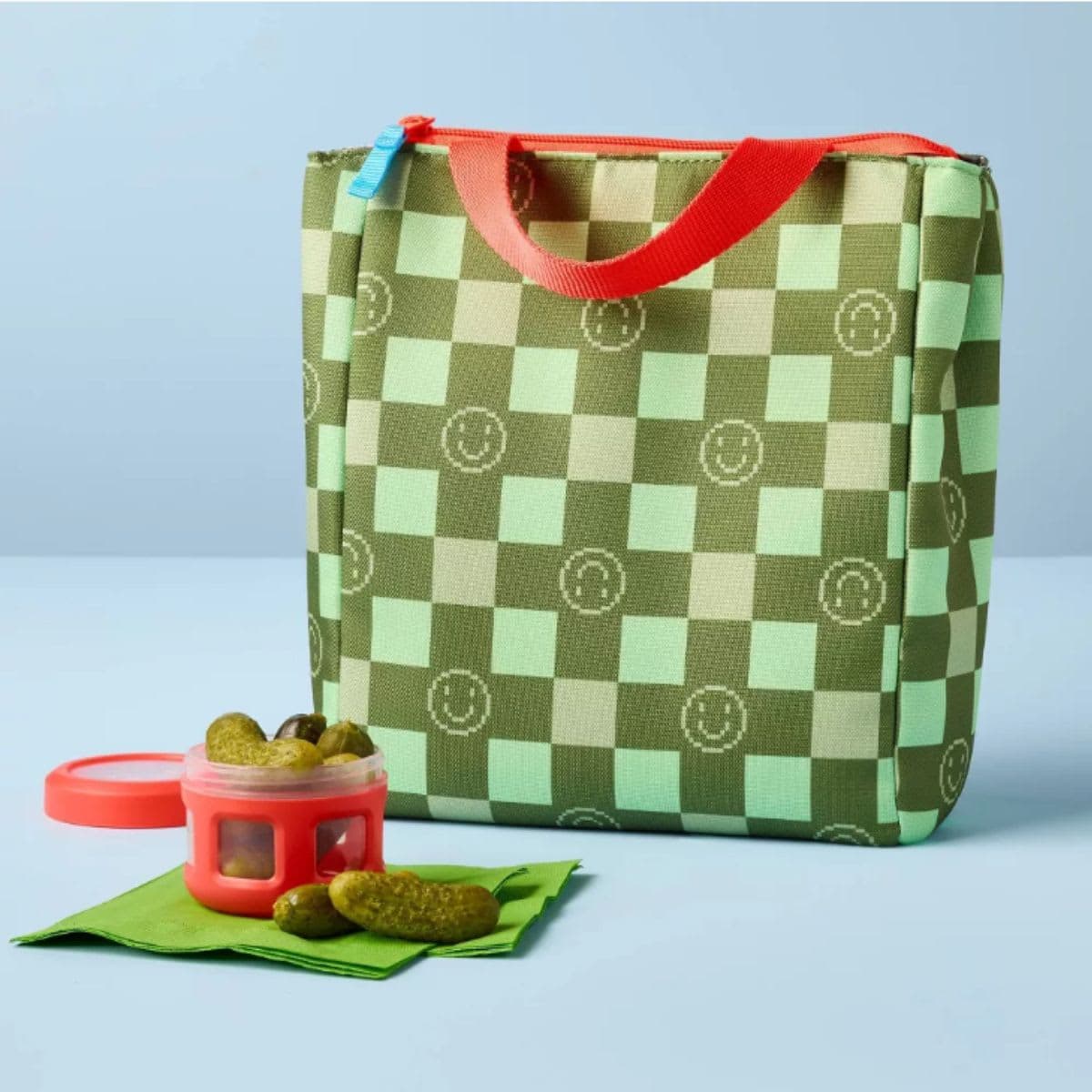 Kids' Lunch Bag Smiley Face - Cat & Jack: Zipper Closure, Polyester Material thumbnail 2
