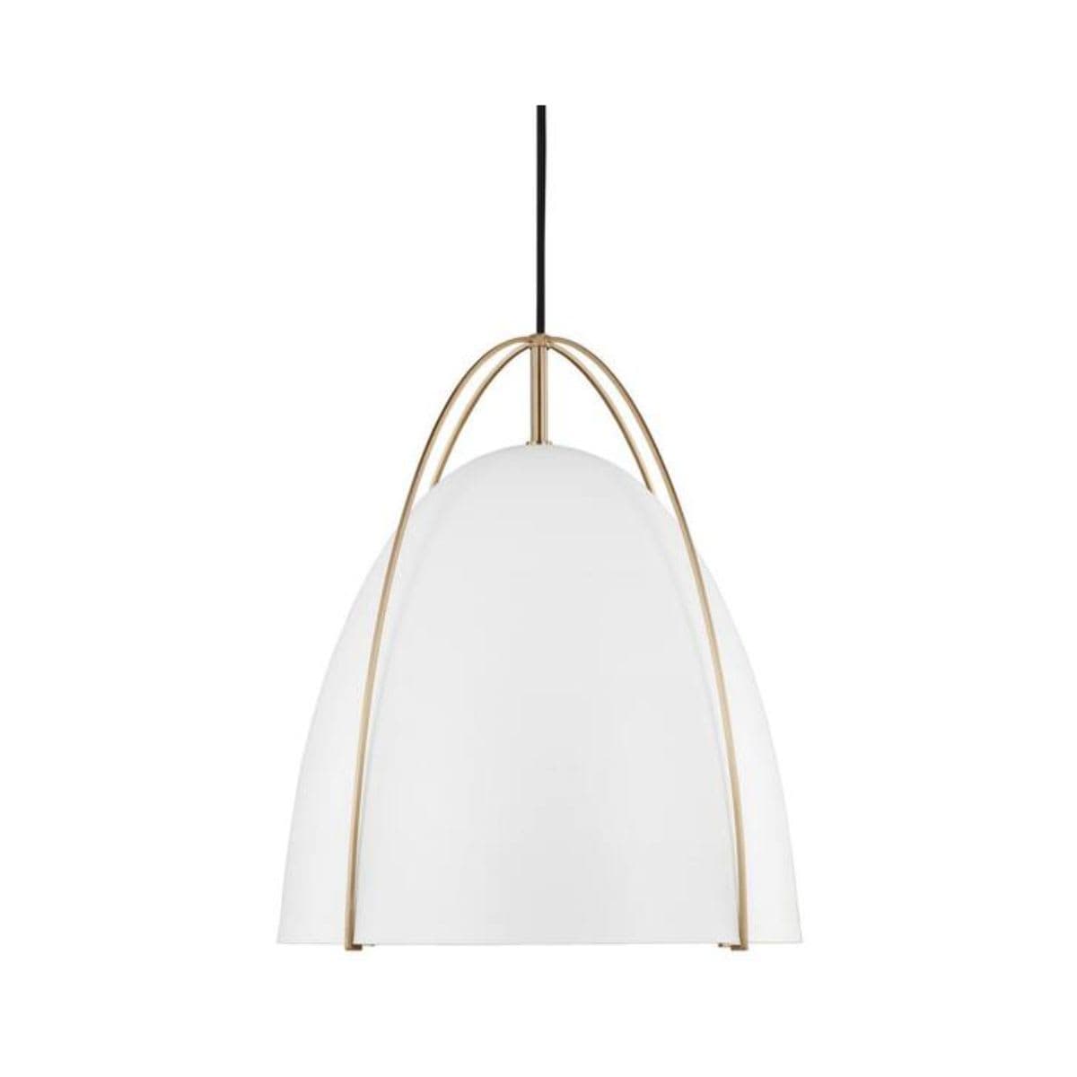 Large Hanging Pendant Light - Norman Satin Brass thumbnail 2
