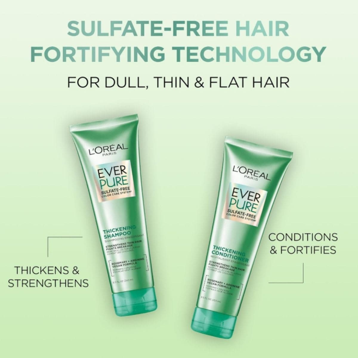 EverPure Sulfate-Free Anti-Breakage, Thickening, Vegan Conditioner for Fortifying Thin, Fine, Fragile, Colour-Treated Hair, With Rosemary and Arginine, 250ml thumbnail 2