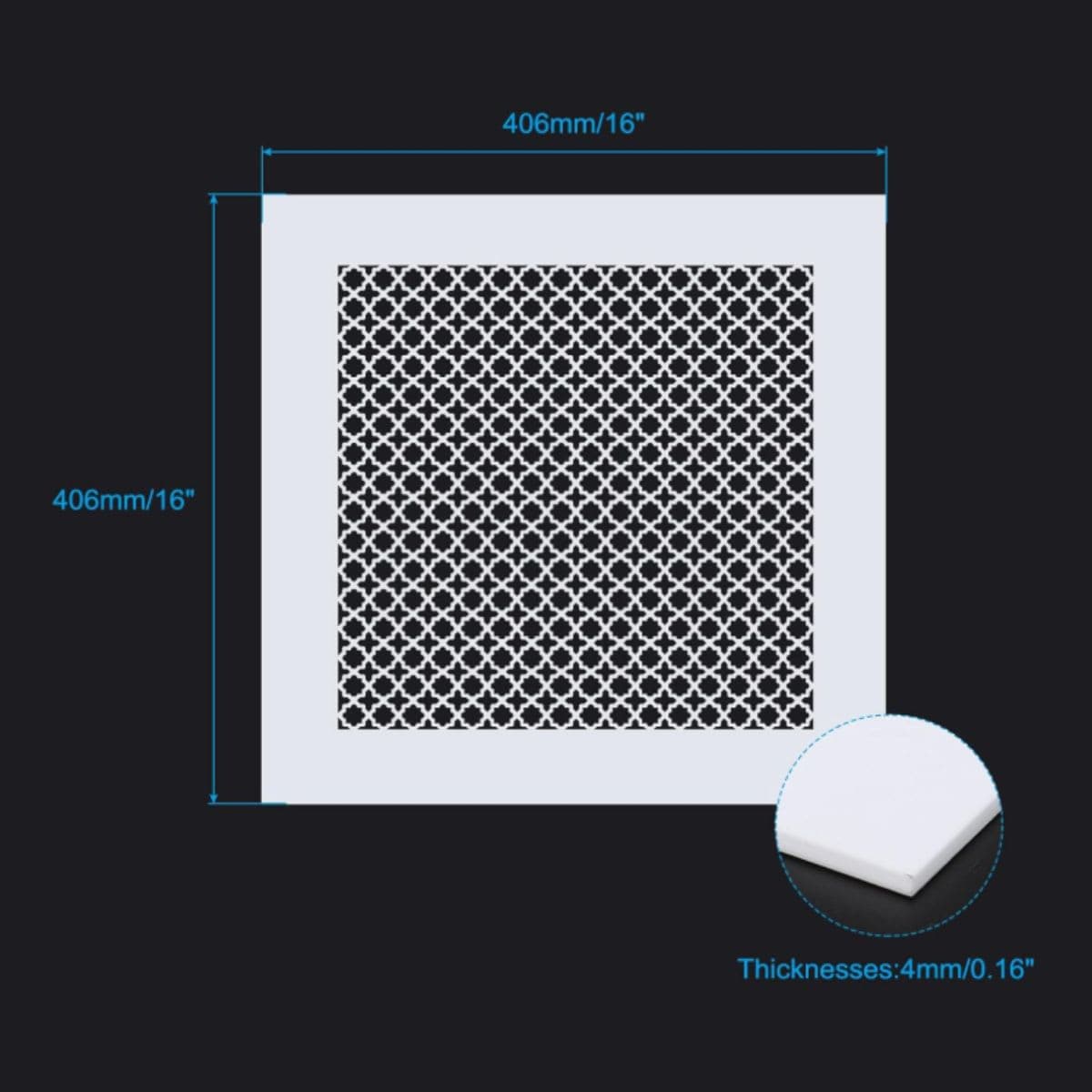 PATIKIL Air Vent Cover Grille for 13.5"x13.5" Duct Opening, Acrylic Glass (PMMA) Decorative Wall Ceiling Hole Cover Register for Home Ventilation Decor thumbnail 2