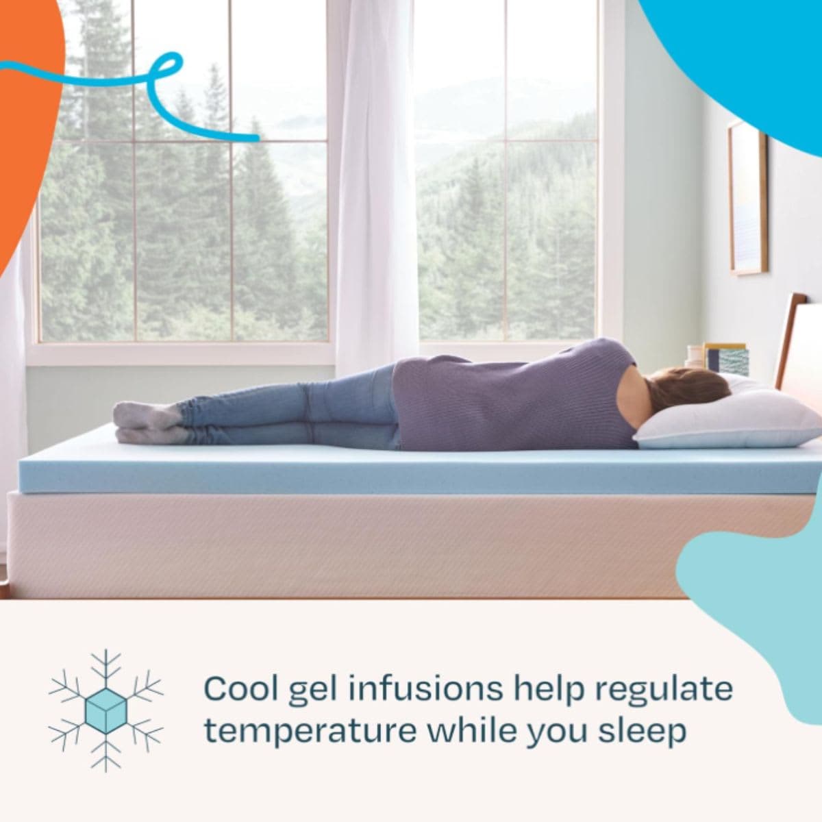 Linenspa 3 Inch Memory Foam Mattress Topper, Gel Infused King Mattress Topper, CertiPUR-US Certified thumbnail 2