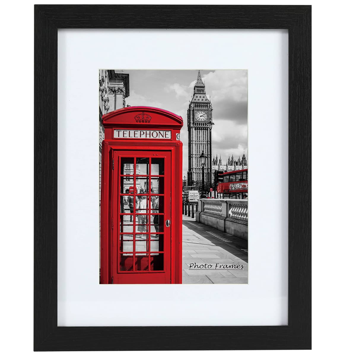 PEALSN 11x14 Picture Frame Set of 6, Display Pictures 8x10 with Mat or 11x14 without Mat for Wall Mounting or Table Top Display, Photo Frames Collage for Wall Decor, Black Woodgrain. thumbnail 2