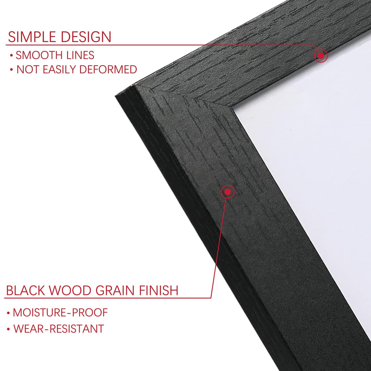 PEALSN 11x14 Picture Frame Set of 6, Display Pictures 8x10 with Mat or 11x14 without Mat for Wall Mounting or Table Top Display, Photo Frames Collage for Wall Decor, Black Woodgrain. thumbnail 3