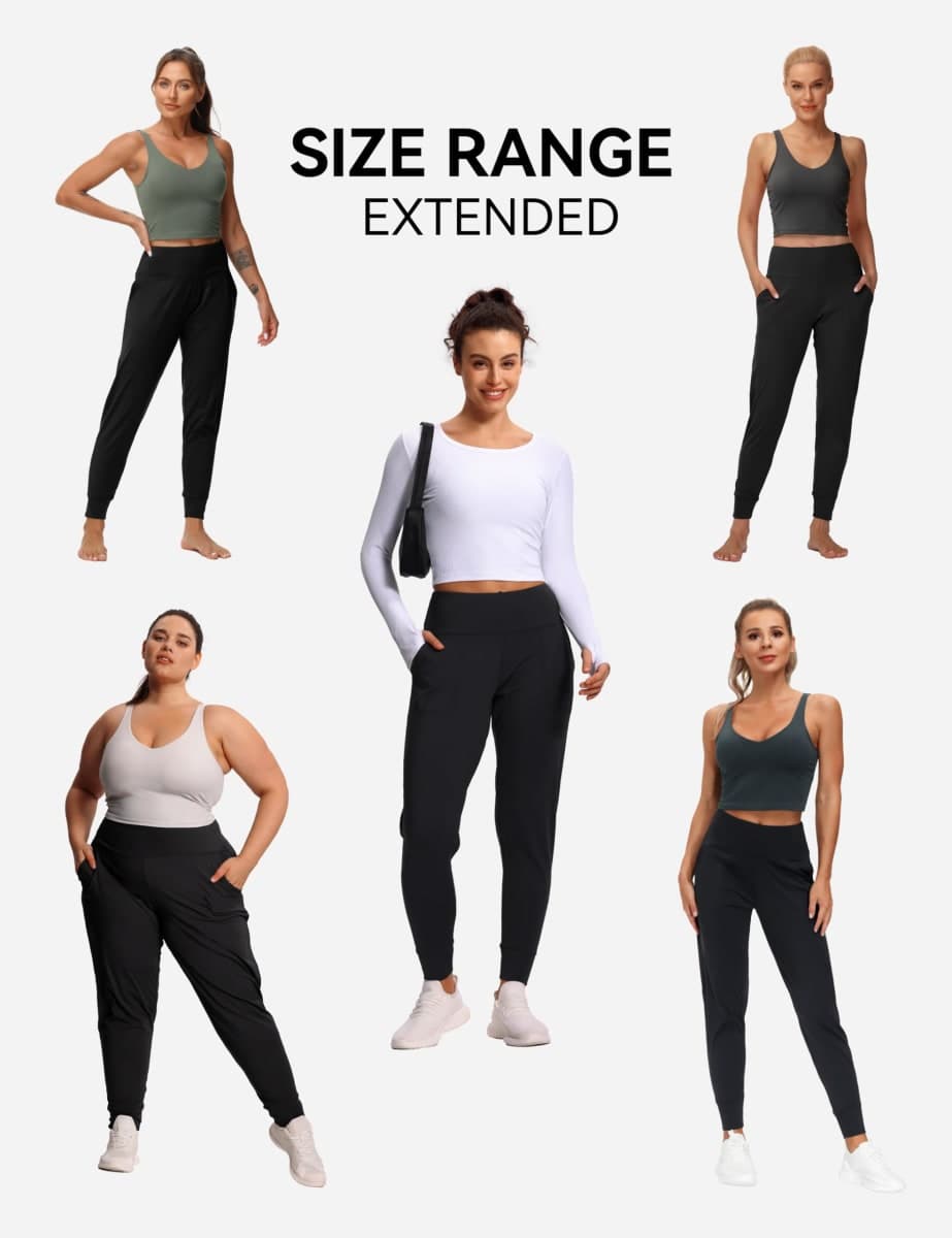 THE GYM PEOPLE Women's Joggers Pants Lightweight Athletic Leggings Tapered Lounge Pants for Workout, Yoga, Running, Black, Small thumbnail 4