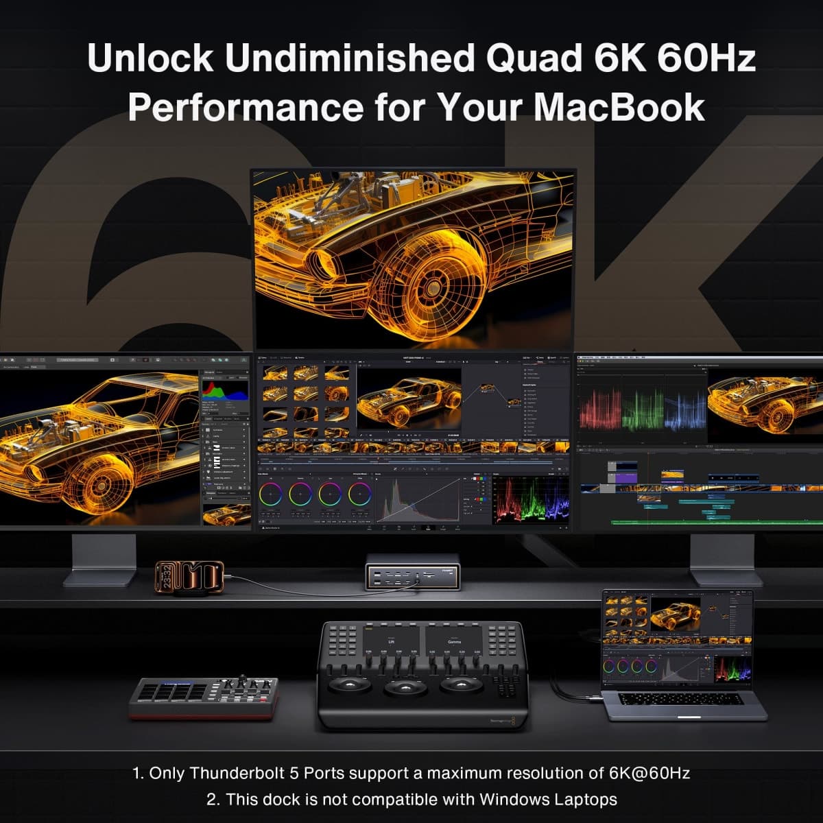 iVANKY 26-in-1 FusionDock Ultra, 10GbE MacBook Docking Station, Quad 6K/Triple 8K Display Dock for Mac M1-M5 Pro/Max, 120Gbps, 240W (Incompatible with Windows) thumbnail 2