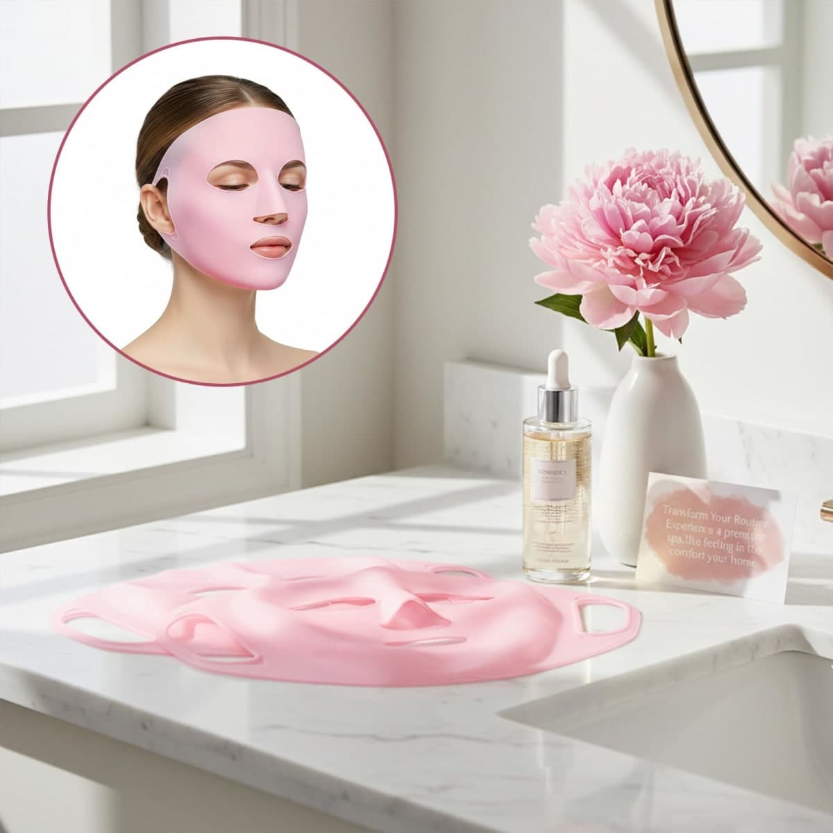 2 Pack Silicone Face Mask Cover, Reusable Anti-Wrinkle Silicone Face Masks for Sheet 3D Masks Covers Moisturizing Facial Mask Cover Prevent Evaporation Falling Skincare Beauty Spa for Women Men thumbnail 4