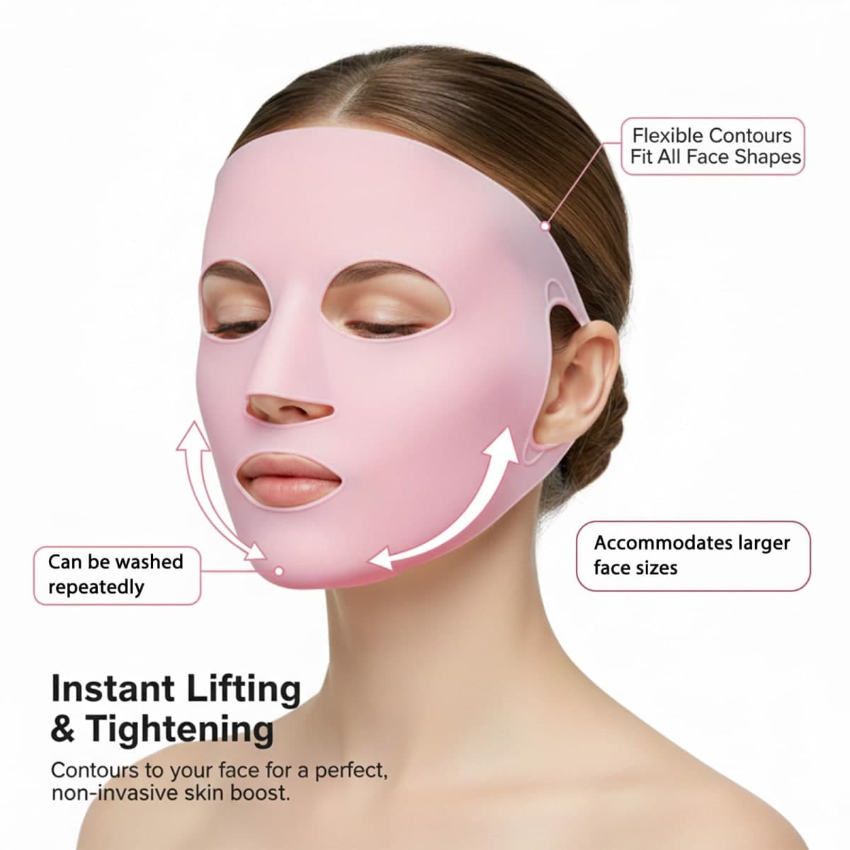 2 Pack Silicone Face Mask Cover, Reusable Anti-Wrinkle Silicone Face Masks for Sheet 3D Masks Covers Moisturizing Facial Mask Cover Prevent Evaporation Falling Skincare Beauty Spa for Women Men thumbnail 5
