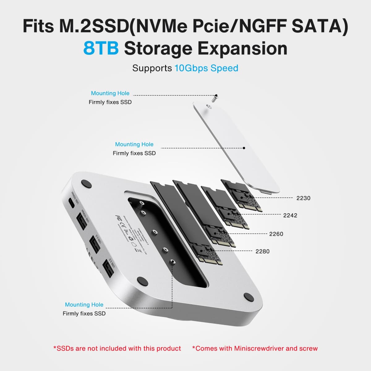 iVANKY 13-in-1 Mac mini M4 Dock, Ultra Docking Station Stand with M.2 NVMe SSD Enclosure, 4K@120Hz HDMI Hub for Mac mini M4 and M4 Pro (2024), 10 Gbps USB, SD/TF, thumbnail 3