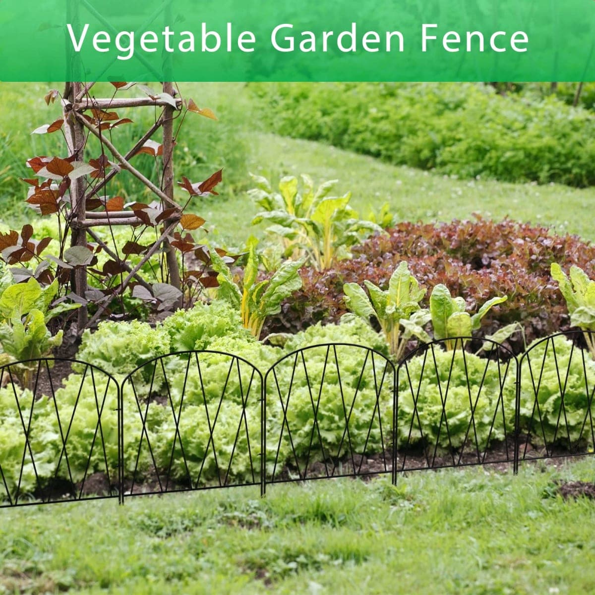 10 Pack Decorative Garden Fence 10.3 ft (L) x 15.9 in (H) Small Fence Animal Barrier Arched Rustproof Garden Fence Border Rabbit Metal Flower Bed Fencing for Yard Patio Outdoor Landscape thumbnail 4