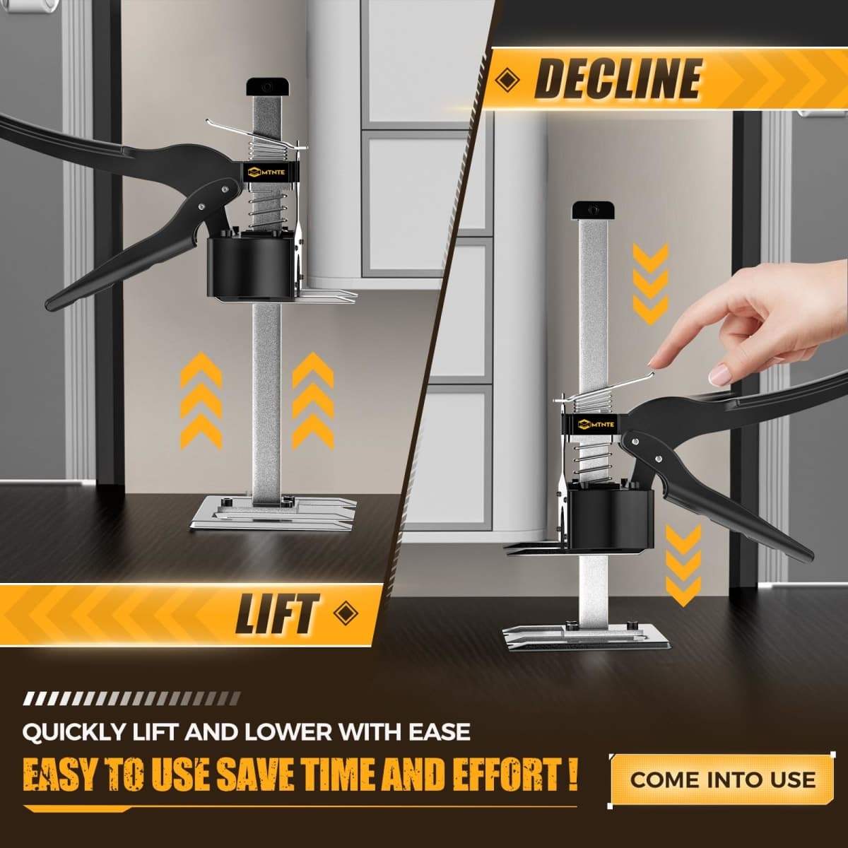 Mtnte Labor Saving Handle 12 In Furniture Jack Drywall Lift for Wall Tile Locator, Multi-Function Height Adjustment Lifting Device,Door Panel,Lever Arm Lifter Tool Board Weight 330lb, Lift Range 6.7In thumbnail 5