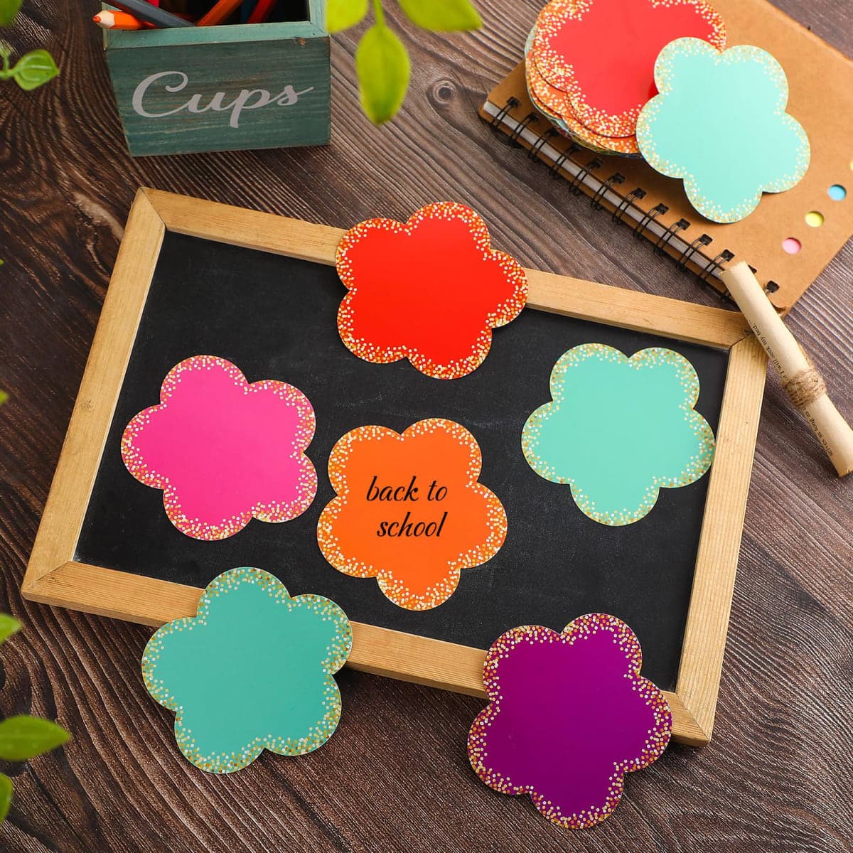 Seajan 108 Pcs Confetti Flowers Cutouts 3.5 Inch Bulletin Board Chalkboard Paper Flowers Cutouts Decor Assorted Colors Accent for DIY Craft Projects Rustic Party Supplies thumbnail 3