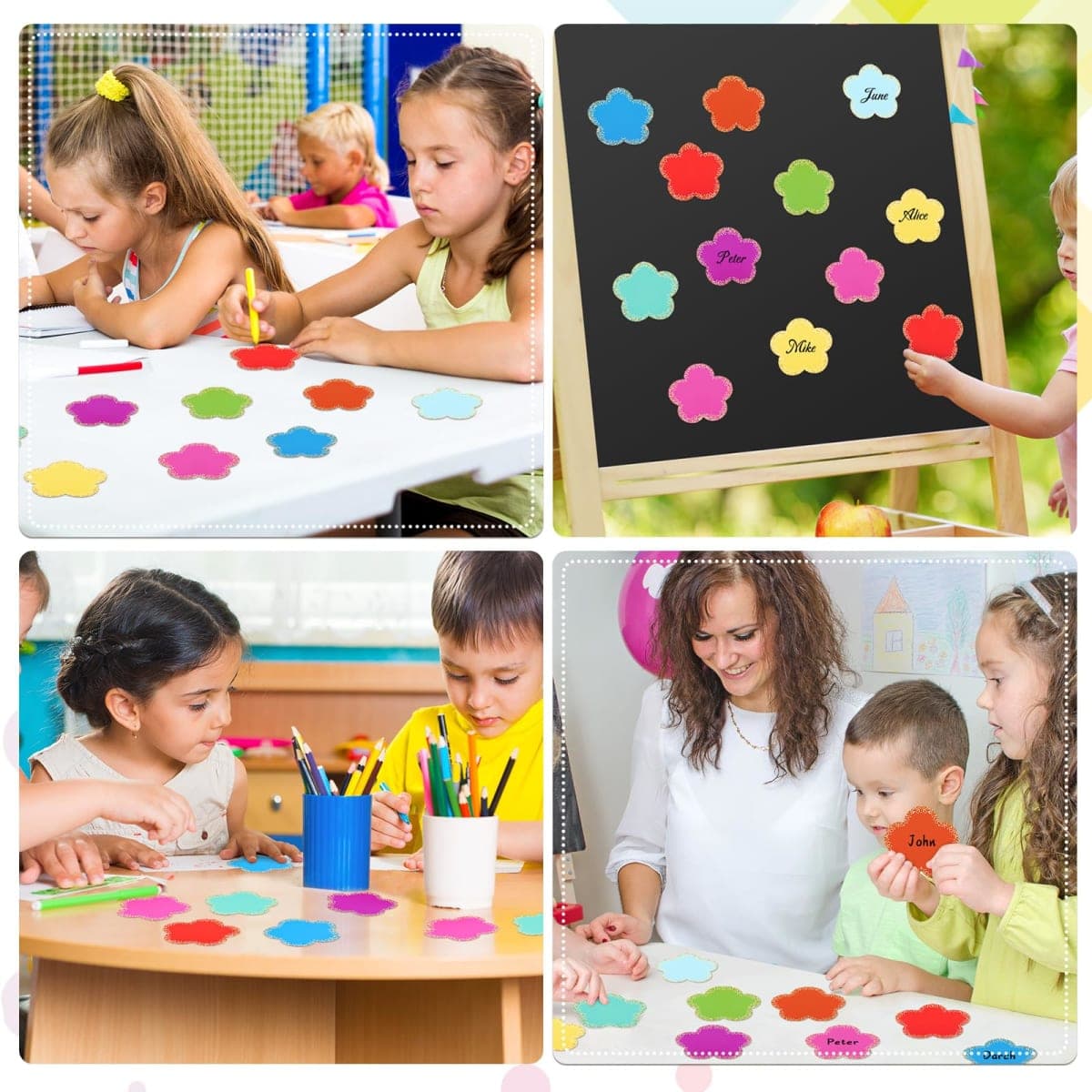 Seajan 108 Pcs Confetti Flowers Cutouts 3.5 Inch Bulletin Board Chalkboard Paper Flowers Cutouts Decor Assorted Colors Accent for DIY Craft Projects Rustic Party Supplies thumbnail 5