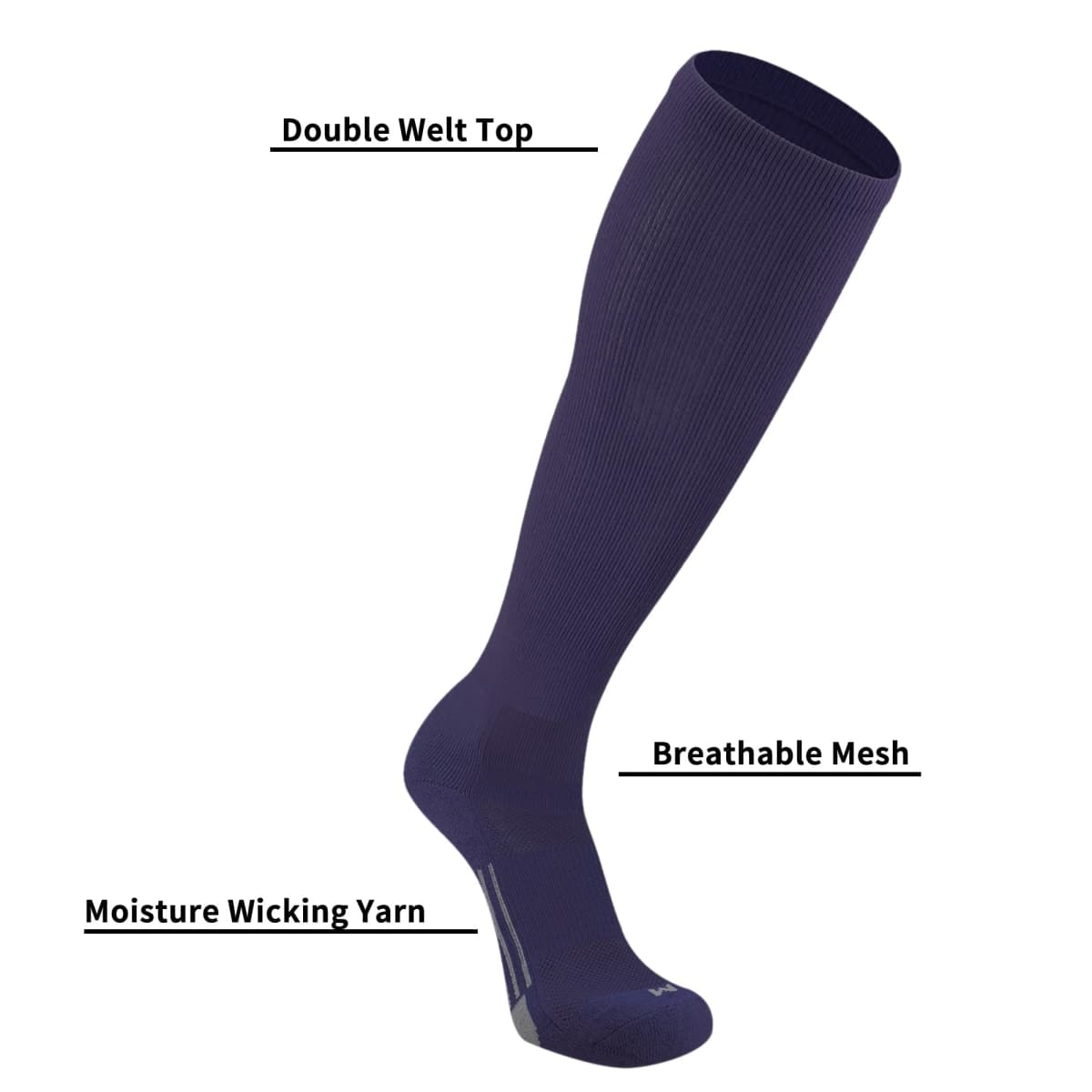 Londkaron Youth Elite Baseball/Softball Socks & Belt Combo (3 Pairs of Socks with 1 Belt), Navy, Small thumbnail 4