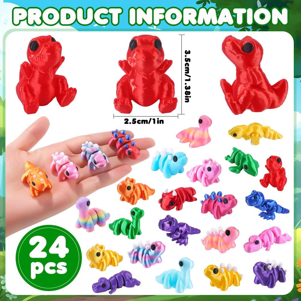 JOICEE 24 Pcs 3D Printed Dinosaur Animals Set thumbnail 2