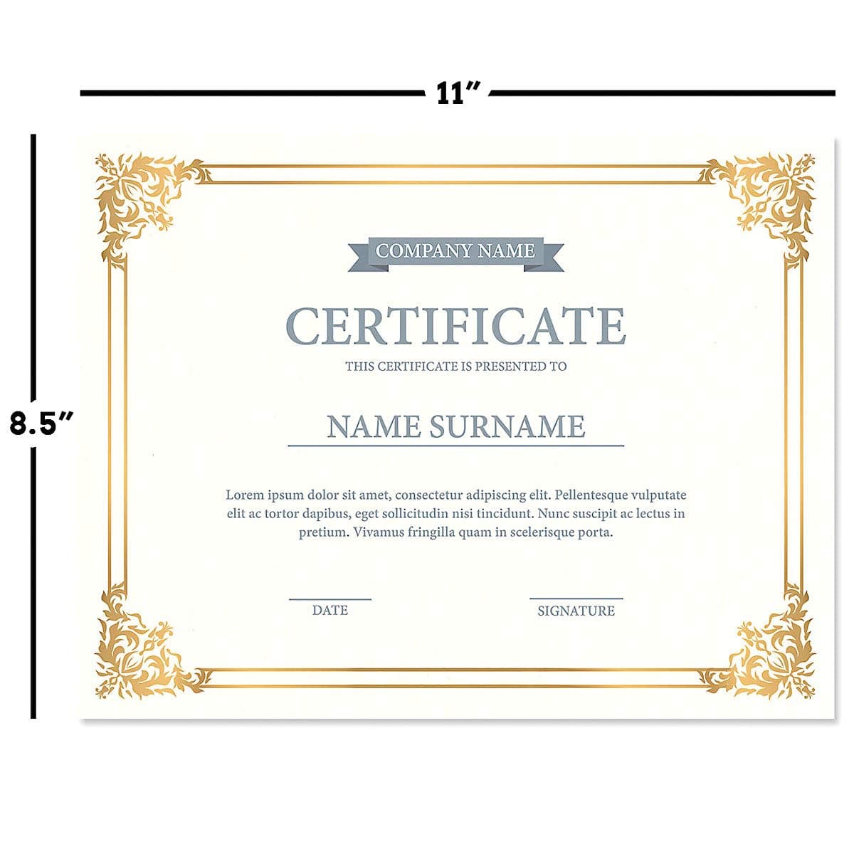 Empire Gold & White Parchment Certificate Papers - Pack of 100, Not FOIL, Laser & Inkjet Printer Compatible, For Office, Business Awards, Graduation, School Diplomas, 8-1/2" x 11" on 60 lb.Text Stock thumbnail 2