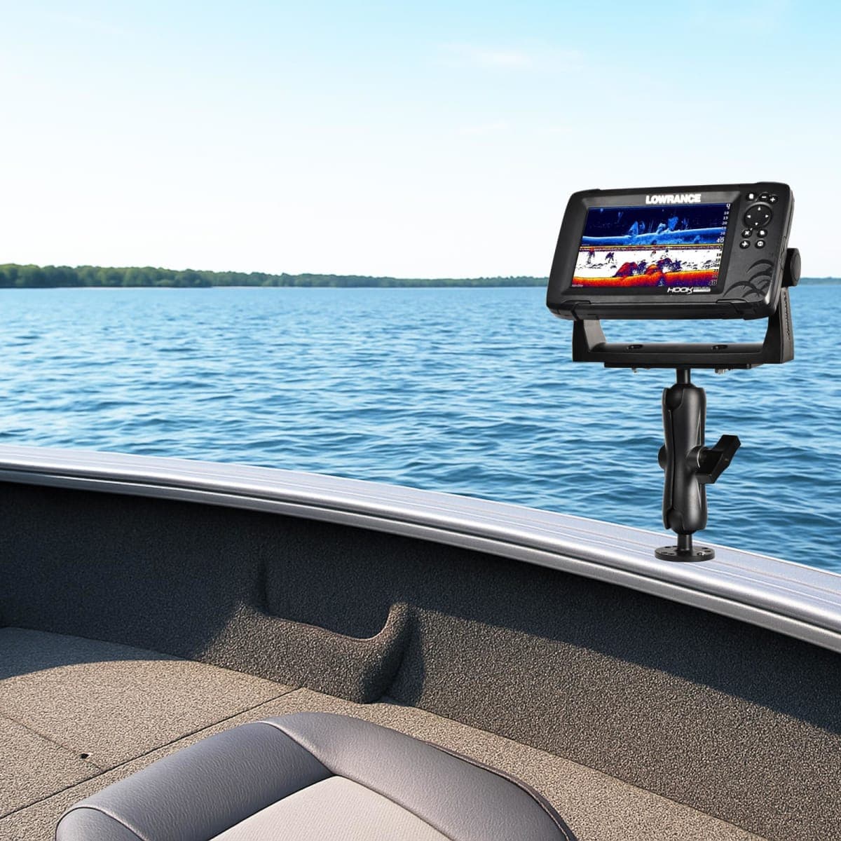 VAUBORTTI Aluminum Fish Finder Mount, C-Size 1.5" Ball,T-Bolt Track Ball for Rail Tracks,Compatible with Lowrance, Garmin, Humminbird, Raymarine thumbnail 2