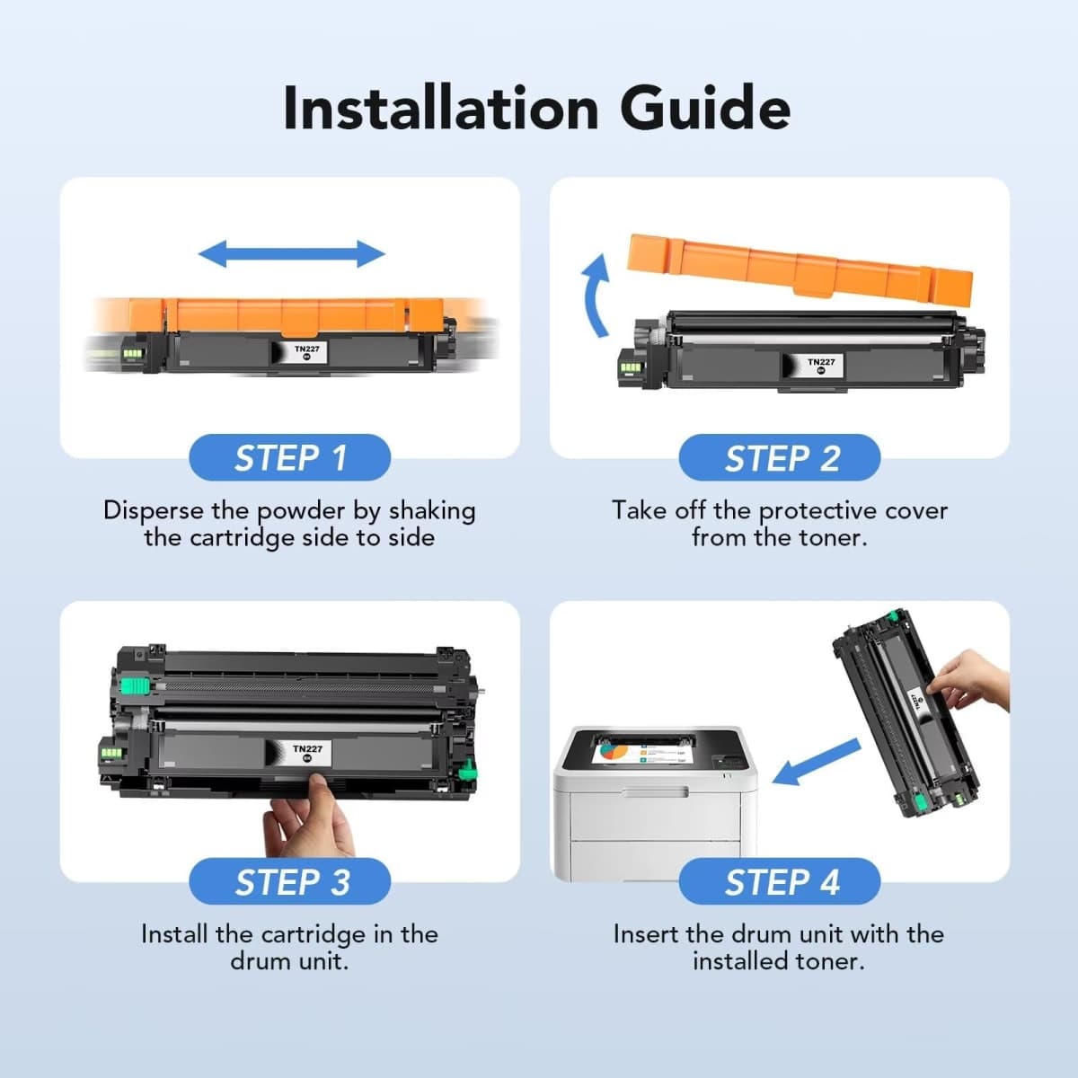 Colorfly Compatible TN227 High Yield Toner Cartridges Replacement for TN-227BK/C/M/Y High-Yield TN 227 Toners Cartridge Use with HL-I3290CDW Toner MFC l3770CDW HL-L3270CDW 5P thumbnail 4