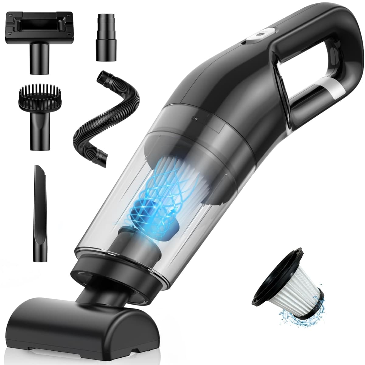 MZHSMZHR Handheld Vacuum Cordless, 26,000 Pa High Power Suction, Portable Rechargeable Car Vacuum Cleaner for Home, Office, Pet Hair, Car Detailing, Black — image 1