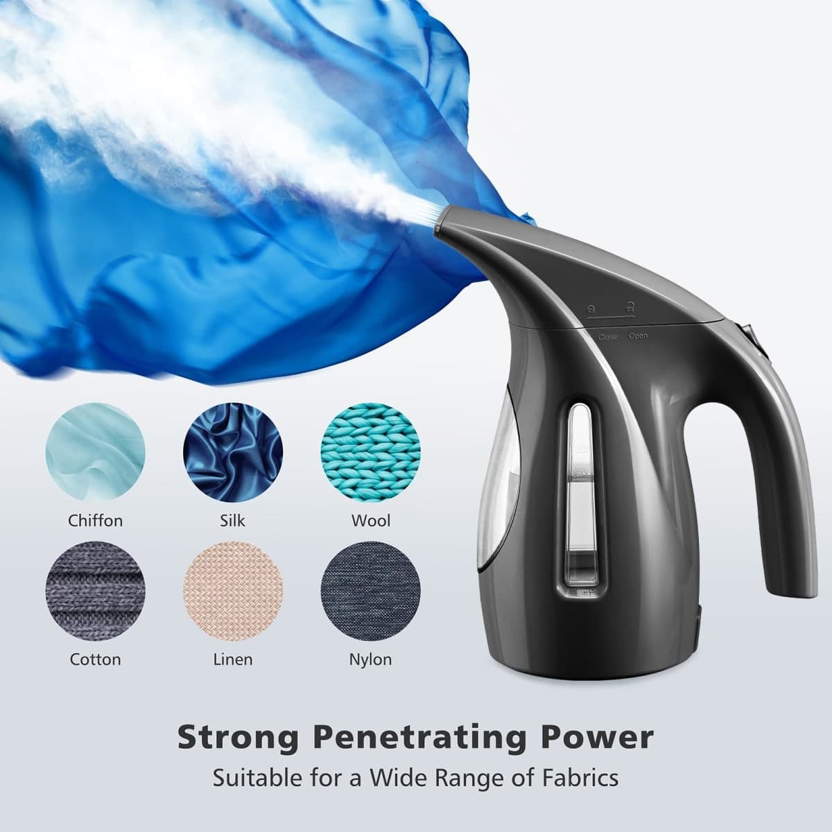 HiLIFE Steamer for Clothes, Portable Handheld Design, 240ml Big Capacity, 700W, Strong Penetrating Steam, Removes Wrinkle, for Home, Office and Travel(ONLY FOR 120V)(Black) thumbnail 4