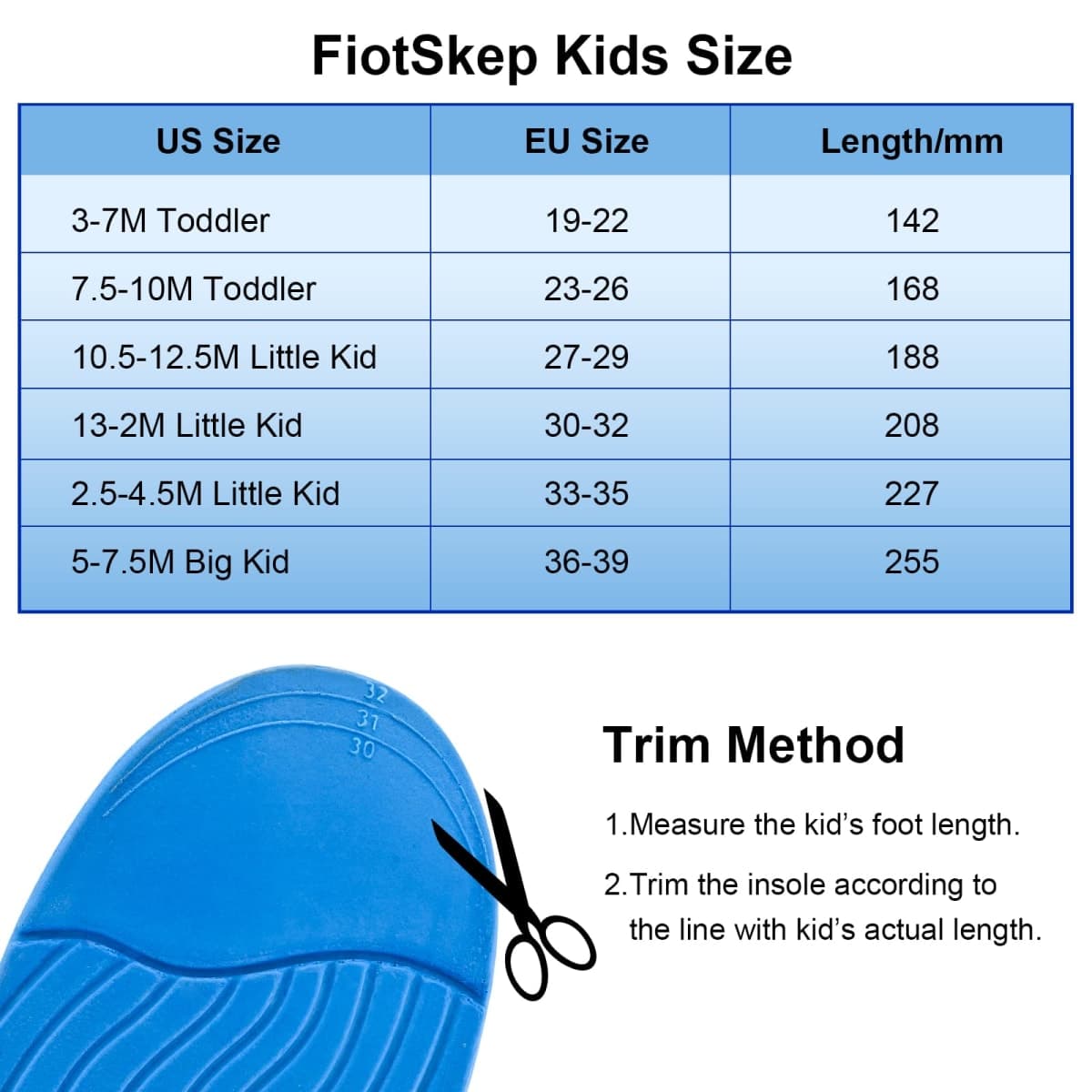 WALKROFEET Children's Overpronation Insoles, Soft PU Foam Orthotic Relieve Plantar Fasciitis, Kids Gel Flat Foot Insoles, Heel Pad(Multicolor) thumbnail 5