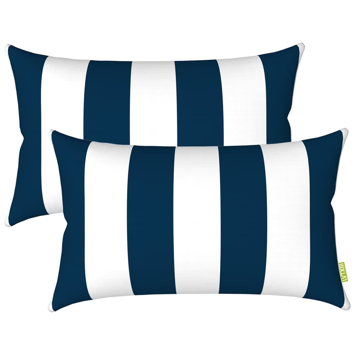 LVTXIII Outdoor/Indoor Lumbar Pillow Covers, Patio Fade Resistant Lumbar Pillow Cases ONLY, Tropical Lumbar Cushion Covers for Home and Garden Furniture Decor,12” x 20”, Pack of 2, Cabana Navy — image 1