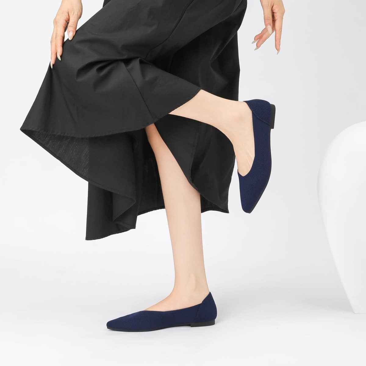 Semwiss Women's Ballet Flats Comfortable Casual Dressy Shoes,Work Flats Office Shoes Pointed Toe Leopard Flats., Navy, 7 thumbnail 2