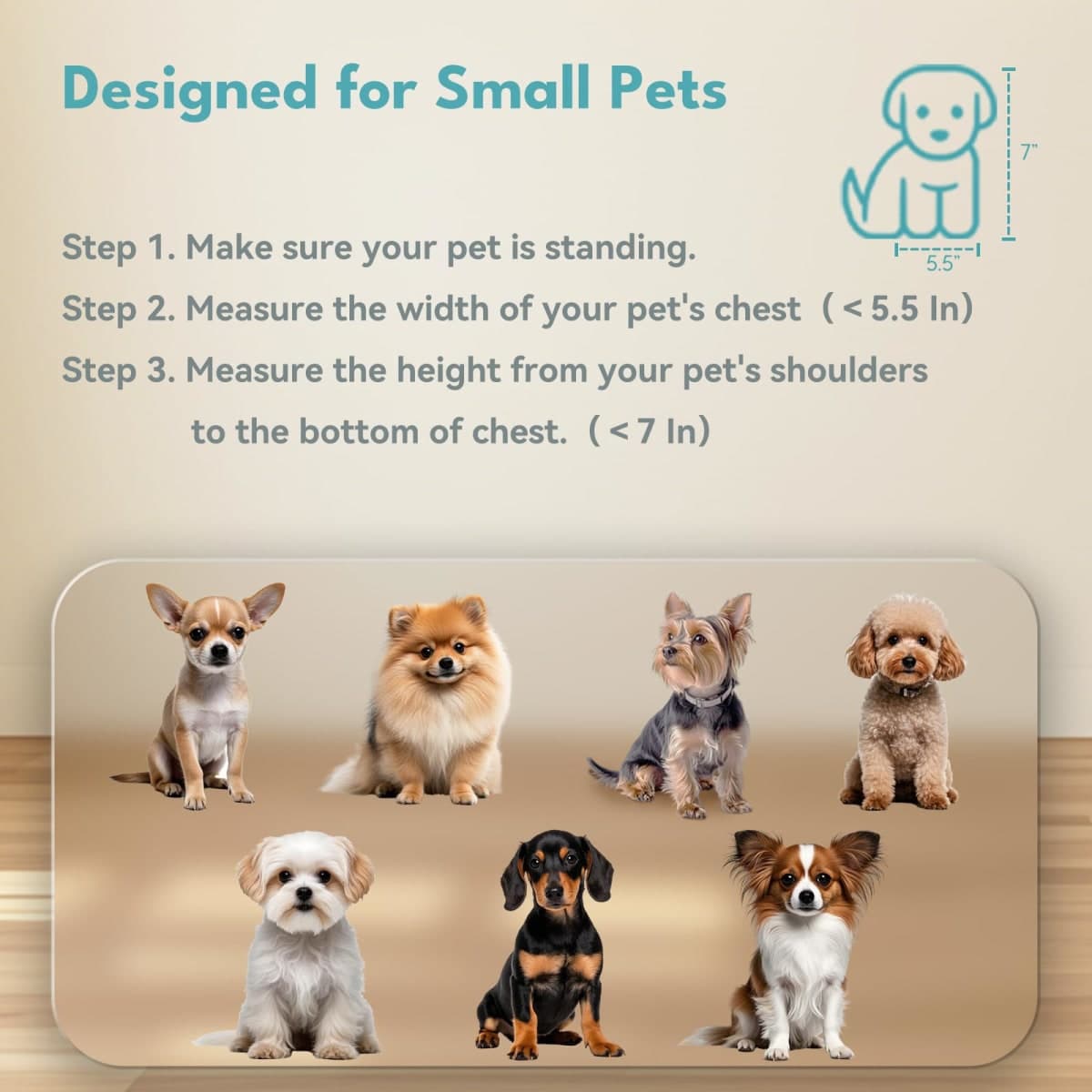 No Pawblems Dog Gate with Small Pet Door, 17"-42" Adjustable Metal Short Dog Gate to Step Over, 17" Tall Small Pet Gate with 3 Extension Kits, Pressure Mounted Dog Gate for Doorways & Stairs, White thumbnail 4