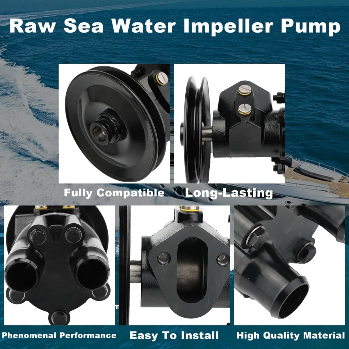 ComTrekium 46-807151A8 Raw Sea Water Pump for MerCruiser Bravo 454 502 7.4L 8.2L V8 engines (1992-1999) - Replaces 46-72774A69 46807151A8 - Complete Pump Assembly with Pulley thumbnail 3